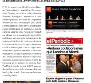 Les jornades de 2009 sobre blanqueig de capitals.