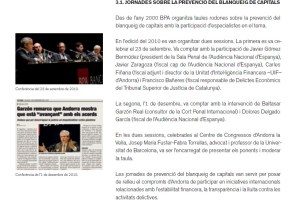 Les jornades de 2010 sobre blanqueig de capitals.